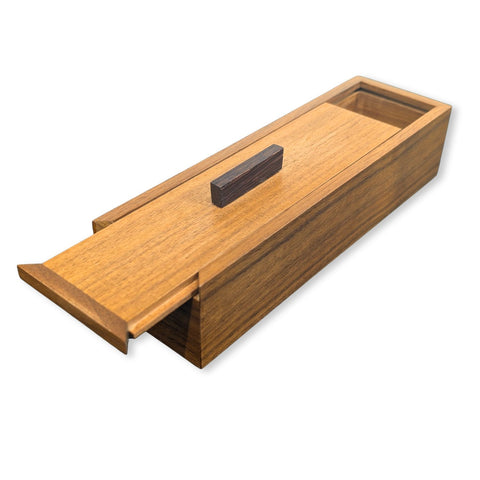 Long Walnut Box with Cocobolo Handle and Sliding Lid
