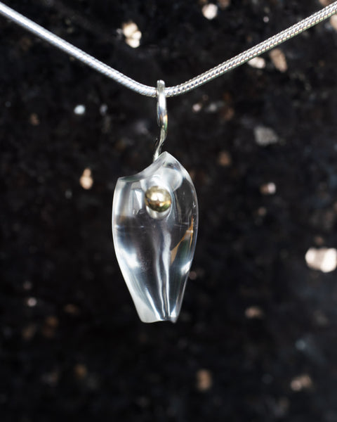 Topaz Fish with Gold Ball