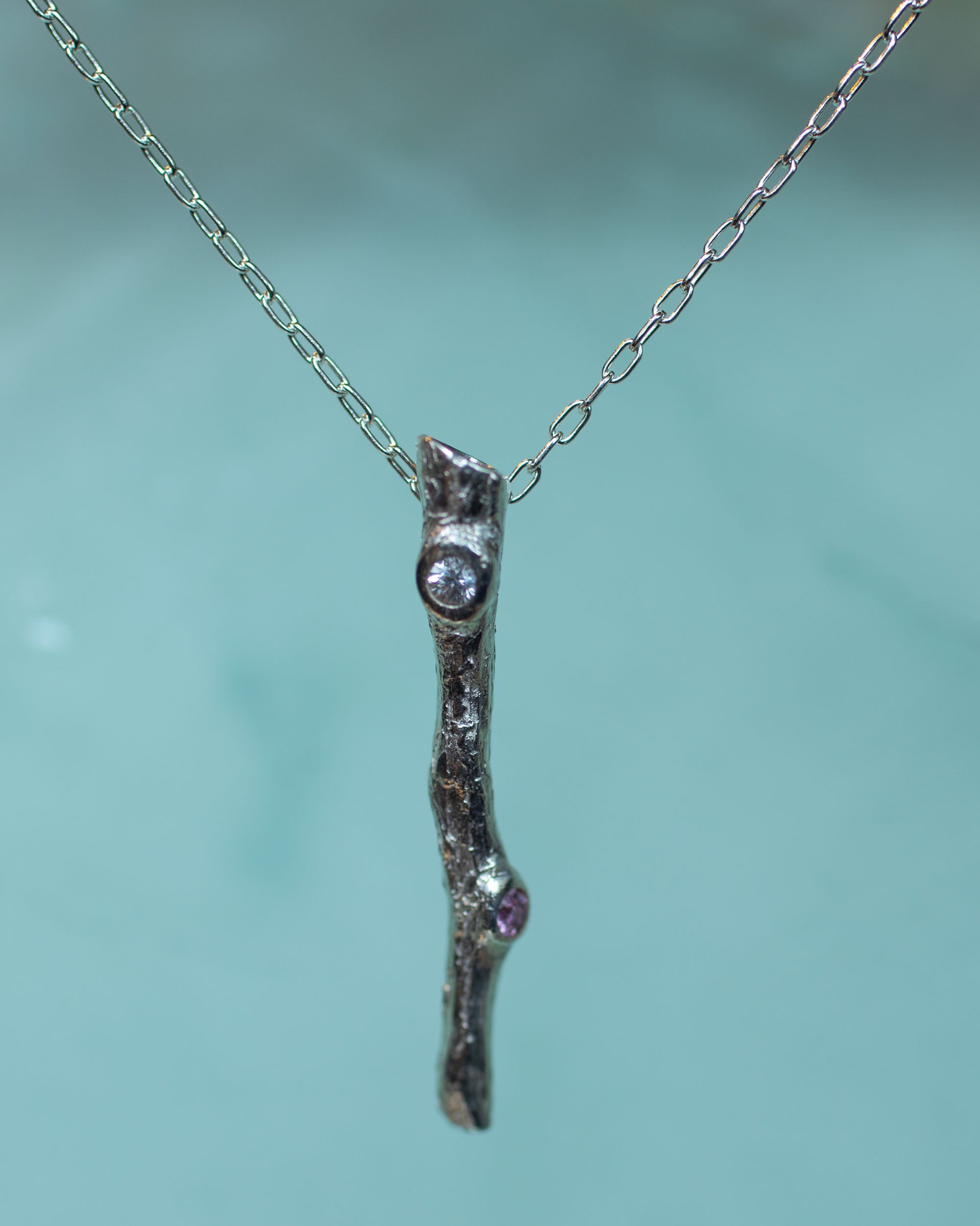 Sapphire Twig Pendant
