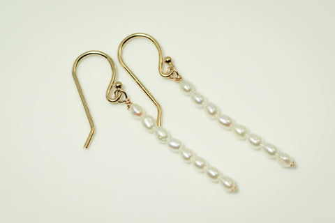 Gold Filled Rice Pearl Earrings