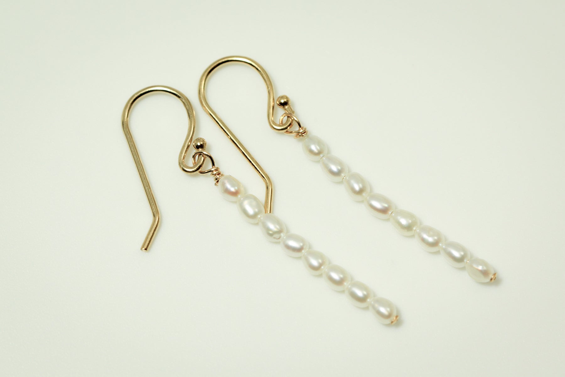 Gold Filled Rice Pearl Earrings