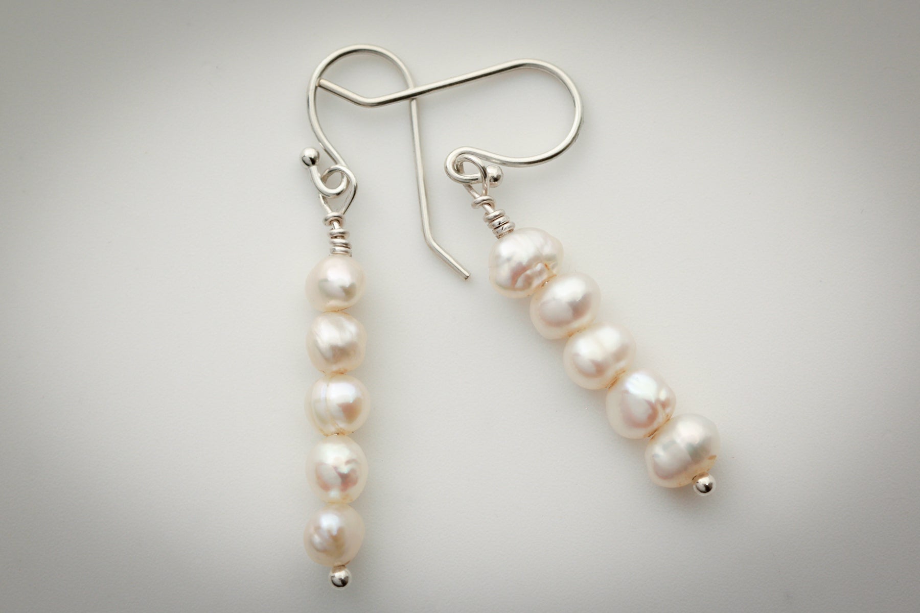 Pearl Button Pearl Drop Earrings