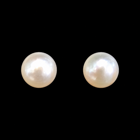 Button Pearl Earrings by Judy McPhee of Salt Spring Island.