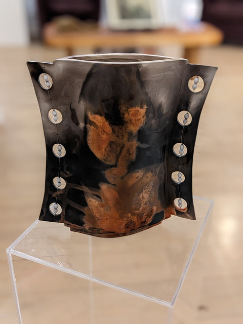 Jacob's Tears Smoke Fired Vase