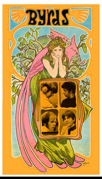 The Byrds 1968 Bob Masse Psychedelic Poster w/Gram Parsons