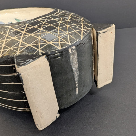 Hand Painted Iris Flower Vase