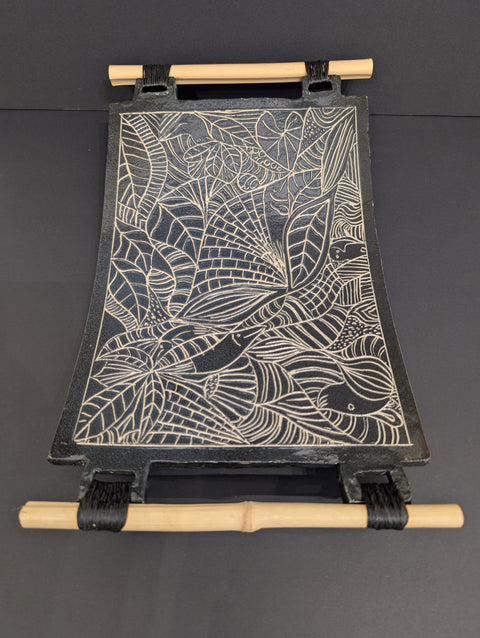 Hand Carved B&W Sushi Tray