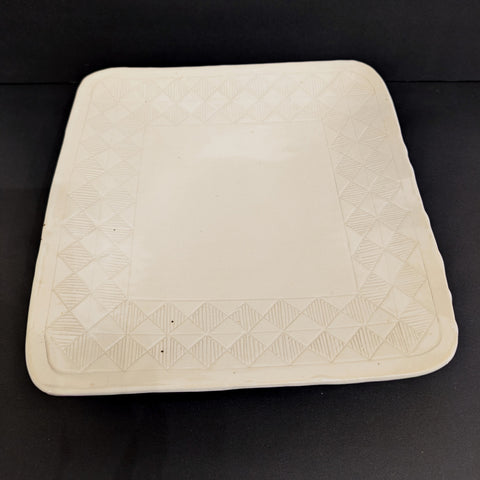 White Hand Built Platter