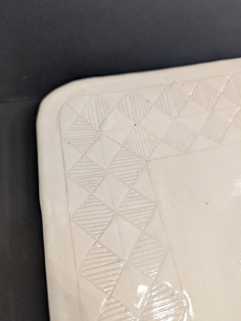 White Hand Built Platter