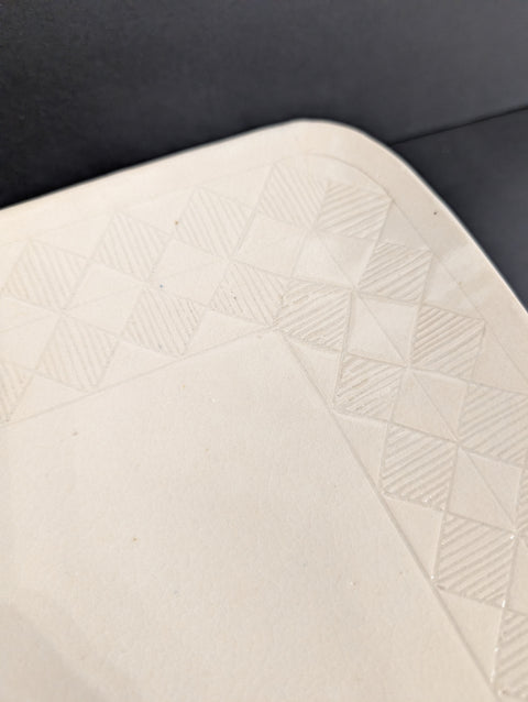 White Hand Built Platter