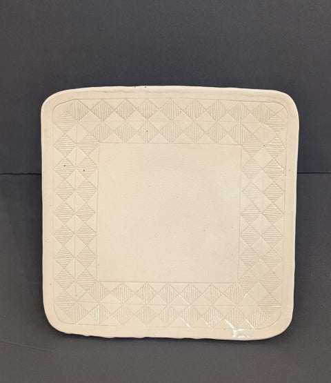 White Hand Built Platter