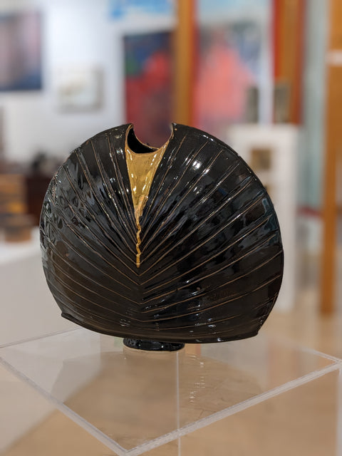 Black with Gold Vase