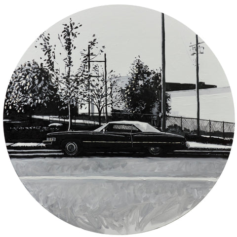 Bigger painting by David Wilson in acrylic, oil and silver leaf on board