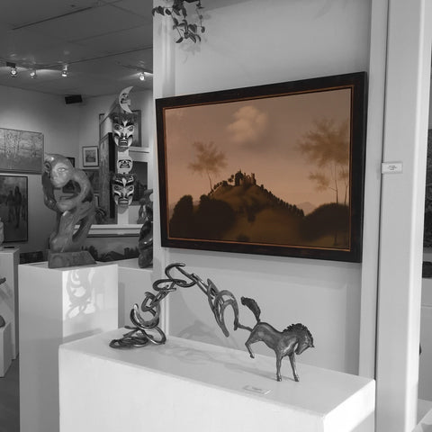 Original painting by Martin Honisch with musicians