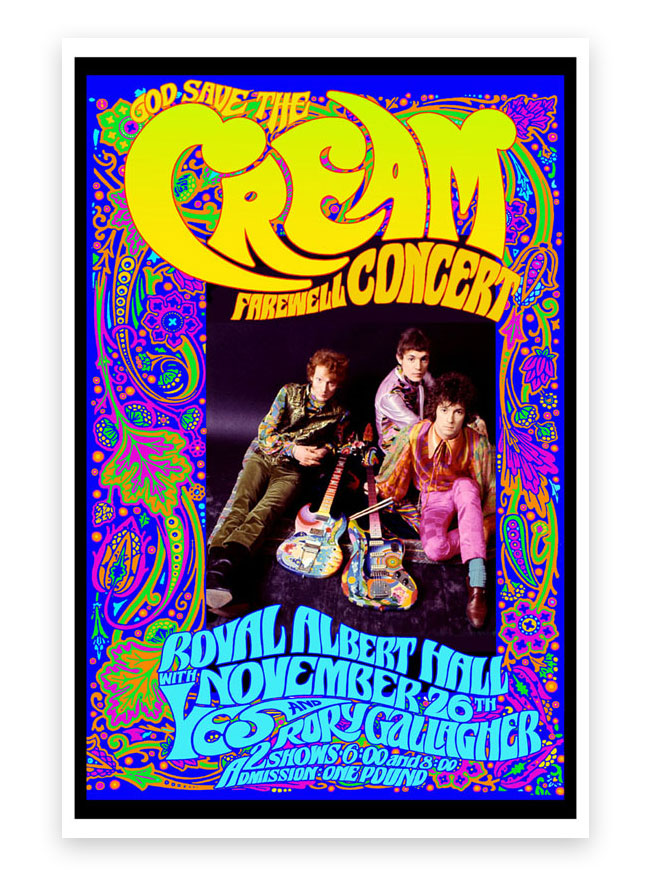 Cream Farewell Performance, Nov. 26, 1968 Royal Albert Hall – Commemorative Poster