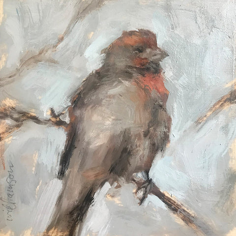 Perched (red finch, square)