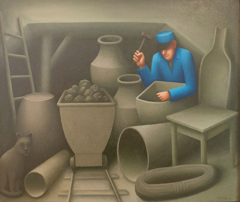 Original painting by Martin Honisch with musicians