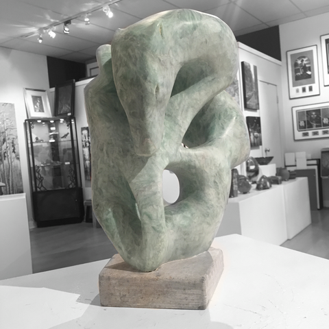 Mother Bear with Cubs Soapstone Sculpture by abraham ruben