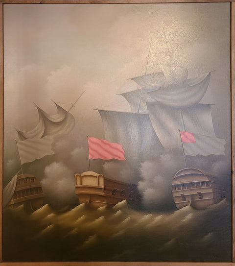 Original painting by Martin Honisch with musicians