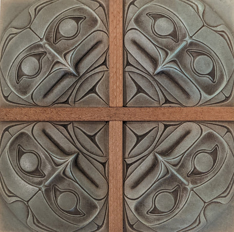 Pacific Northwest Coast Owl, Four Cornered Plaque
