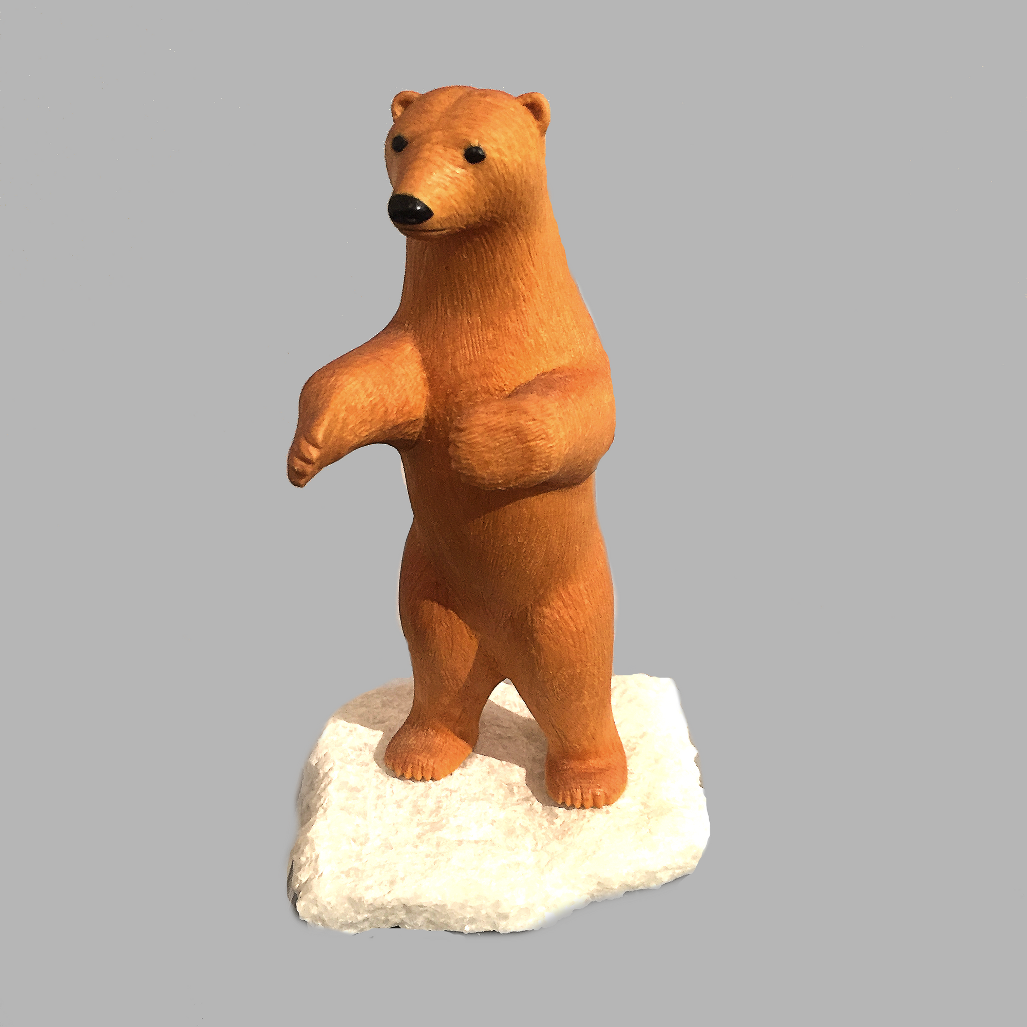 Polar Bear Miniature Animal wood carving by Salt Spring Island artist Jim Dearing
