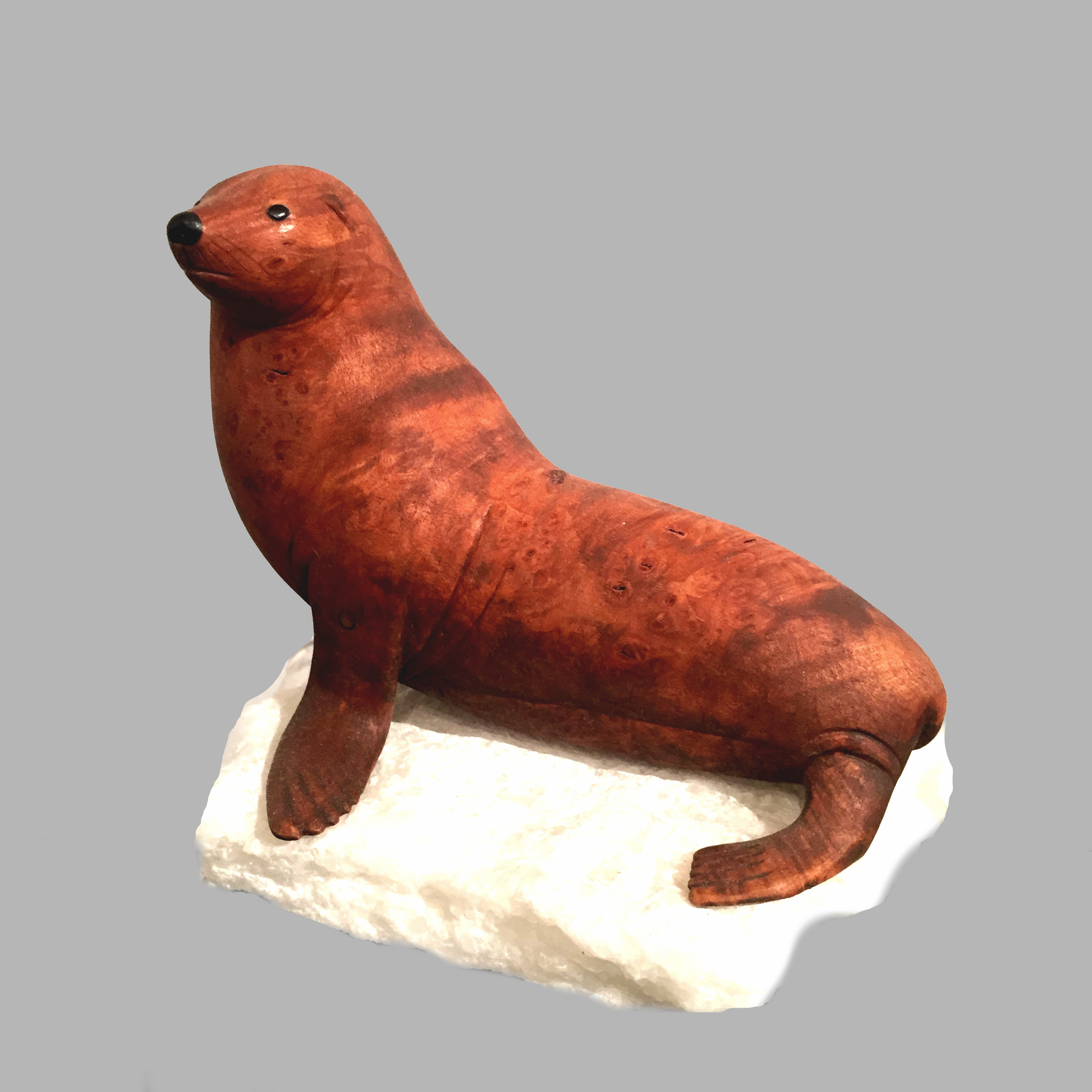 Seal Minature Animal wood carving by Salt Spring Island artist Jim Dearing