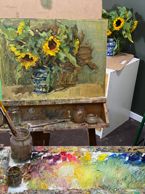 Sunflowers in Gold