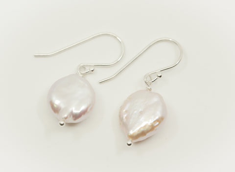 Coin Pear Earrings Sterling Silver