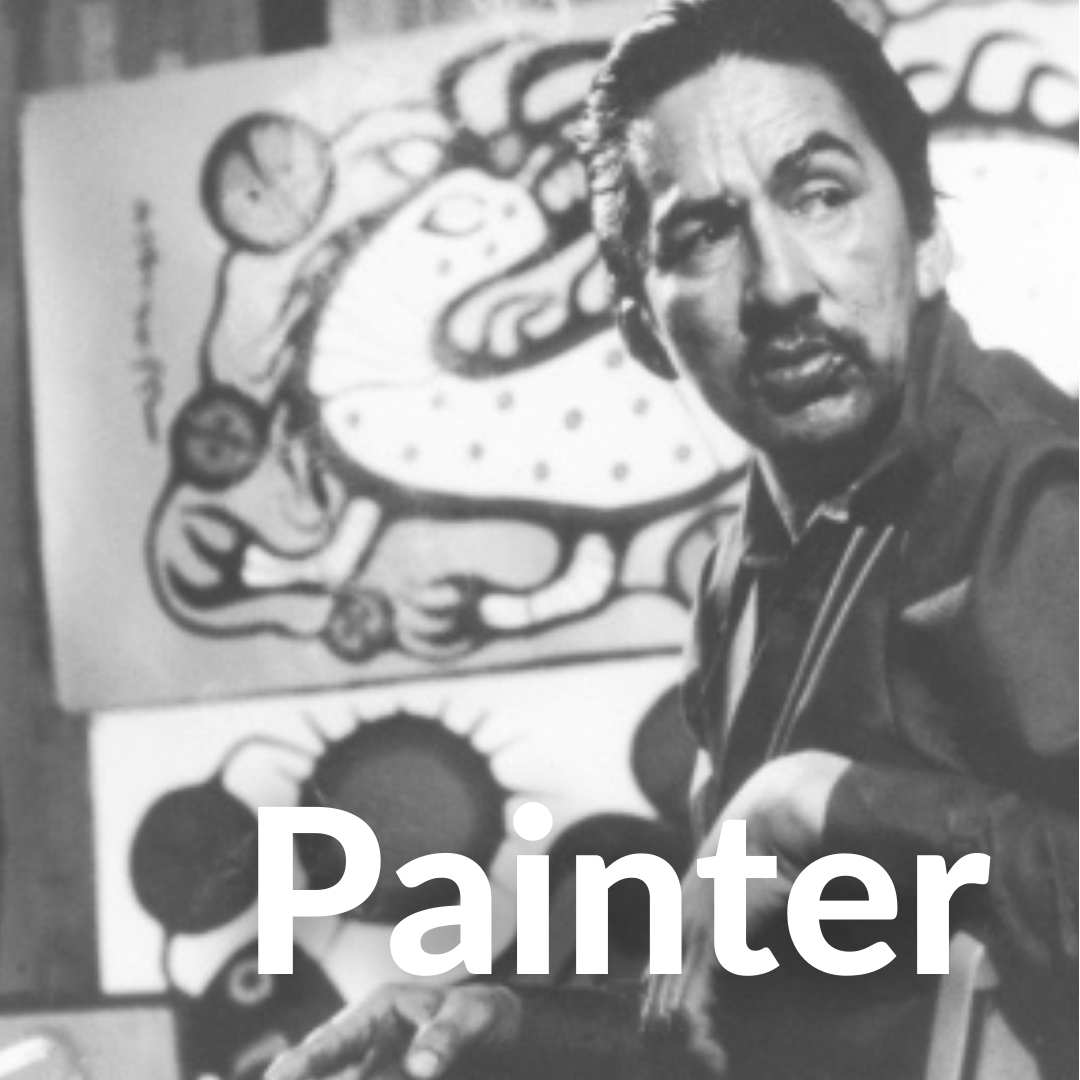 Photo of Norval Morrisseau famous Canadian painter and founder of the woodland style of art