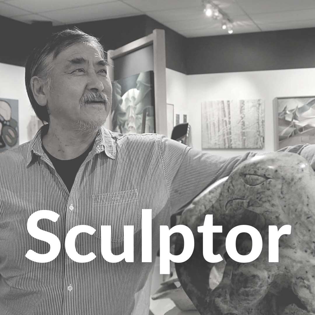 Photo of famous soapstone sculptor Abraham Anghik Ruben 