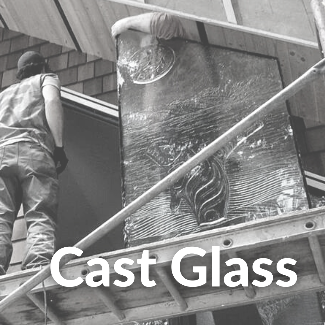 Photo of Cast Glass installation by Anthony Jamieson Designs of Mayne Island