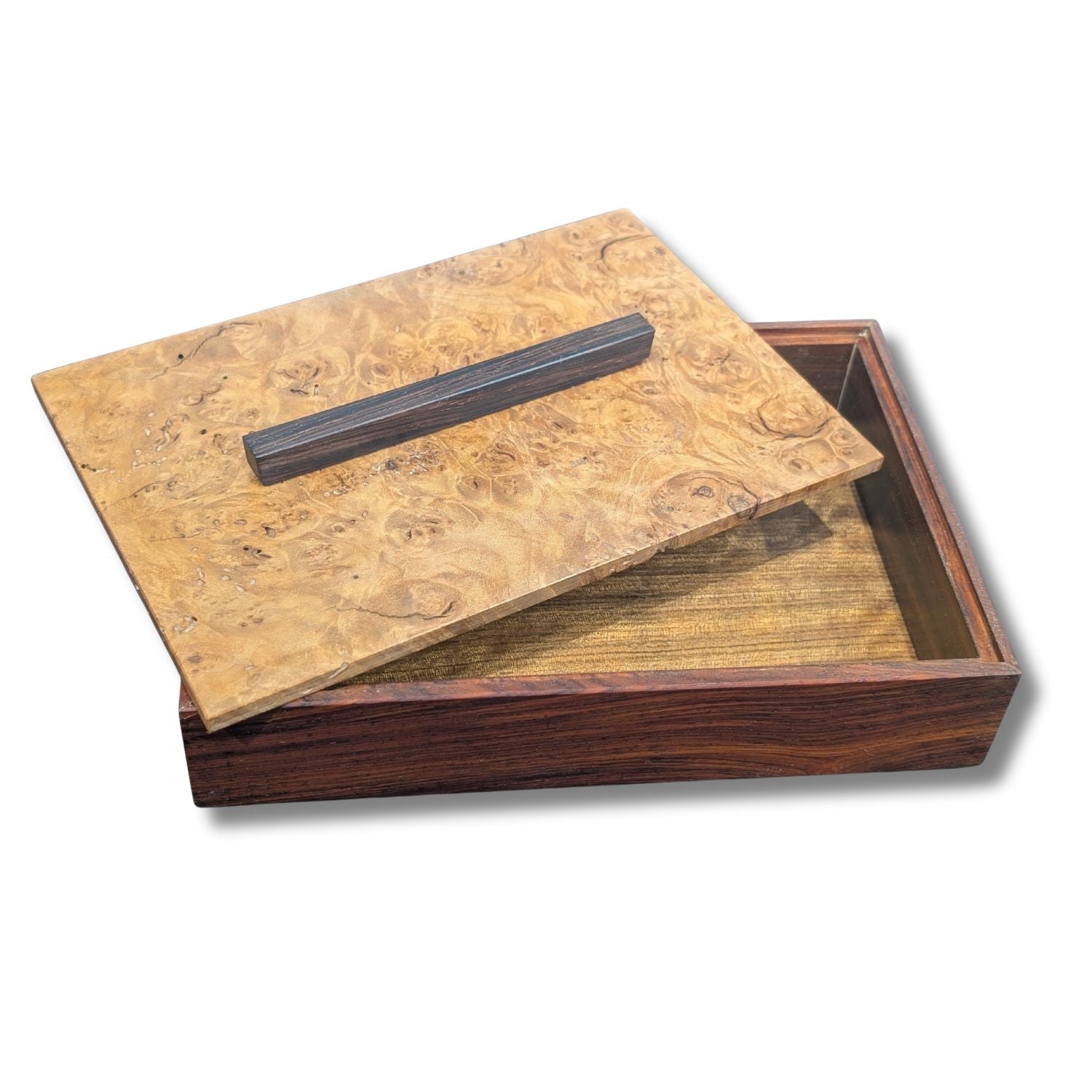 Cocobolo Box with Maple Burl Lid