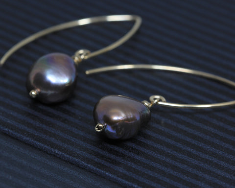 Purple Pearl Earrings