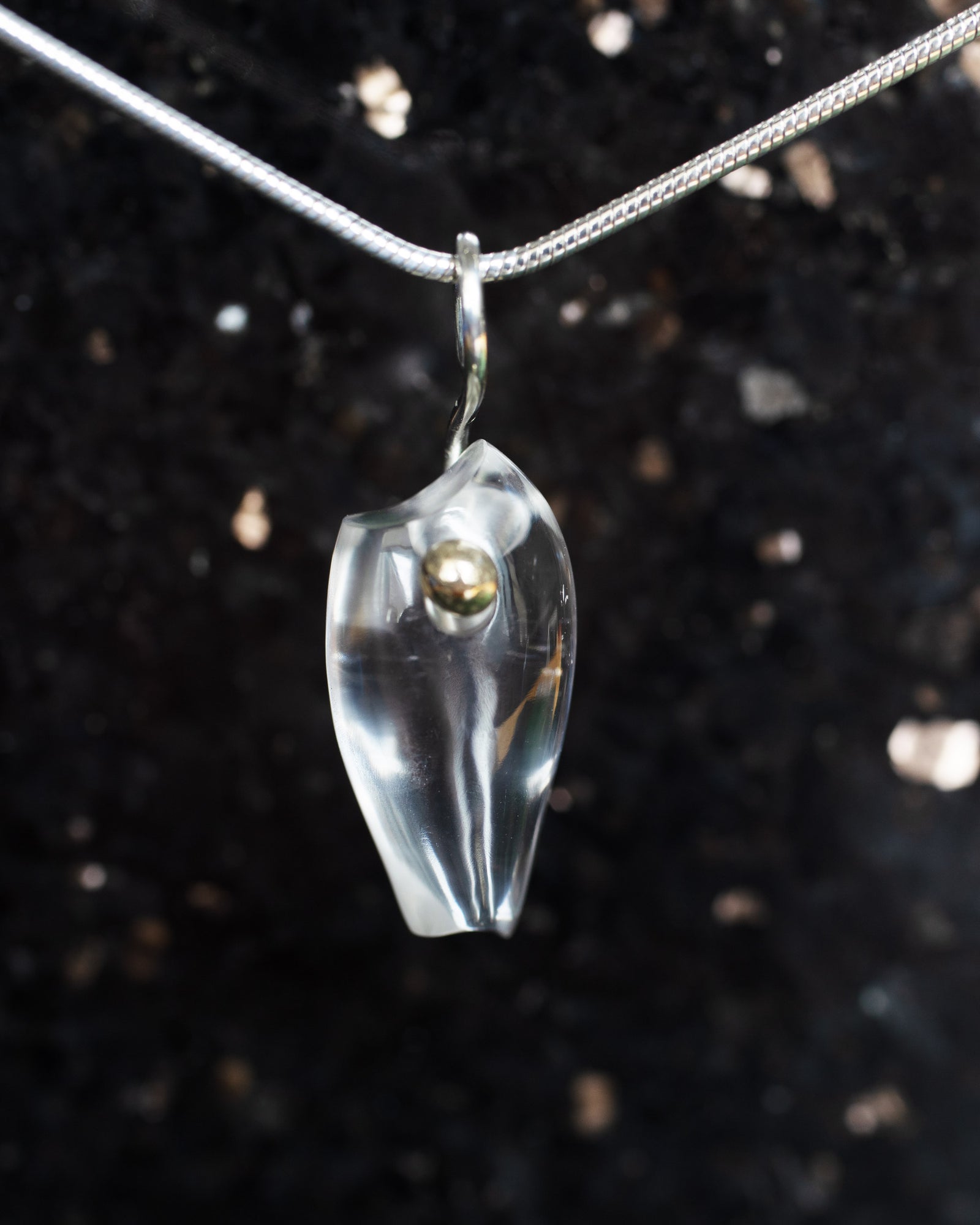 Topaz Fish with Gold Ball