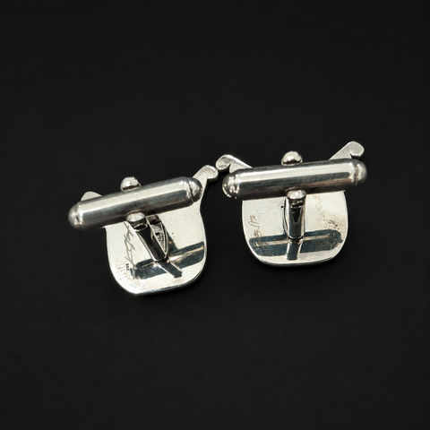 These sterling silver Sea Monster cufflinks by Kolten Khasalus Grant translate Northwest Coast design into a refined and distinctive wearable form back.