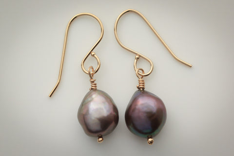 Purple Pearl Earrings