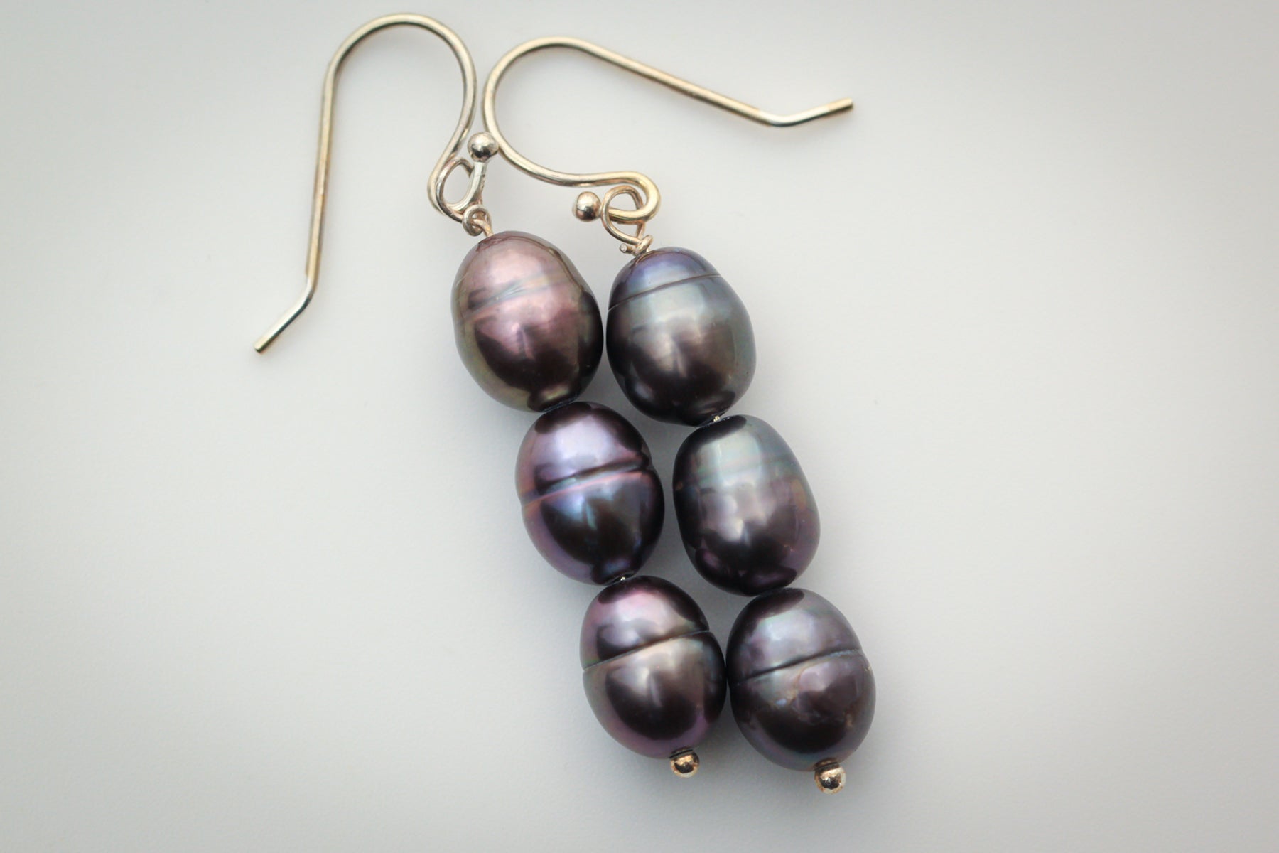 Purple Fresh water Pearl Drop Earrings
