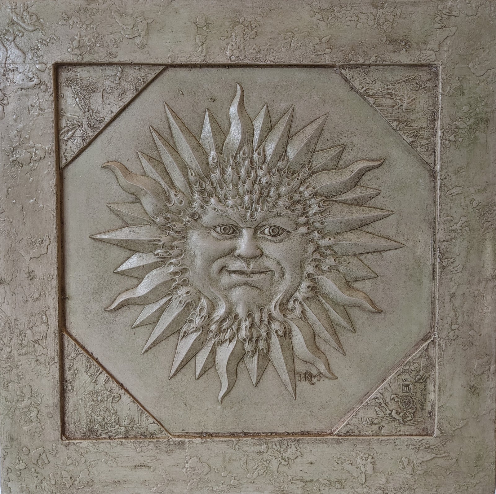 Tan Stone Sun Plaque