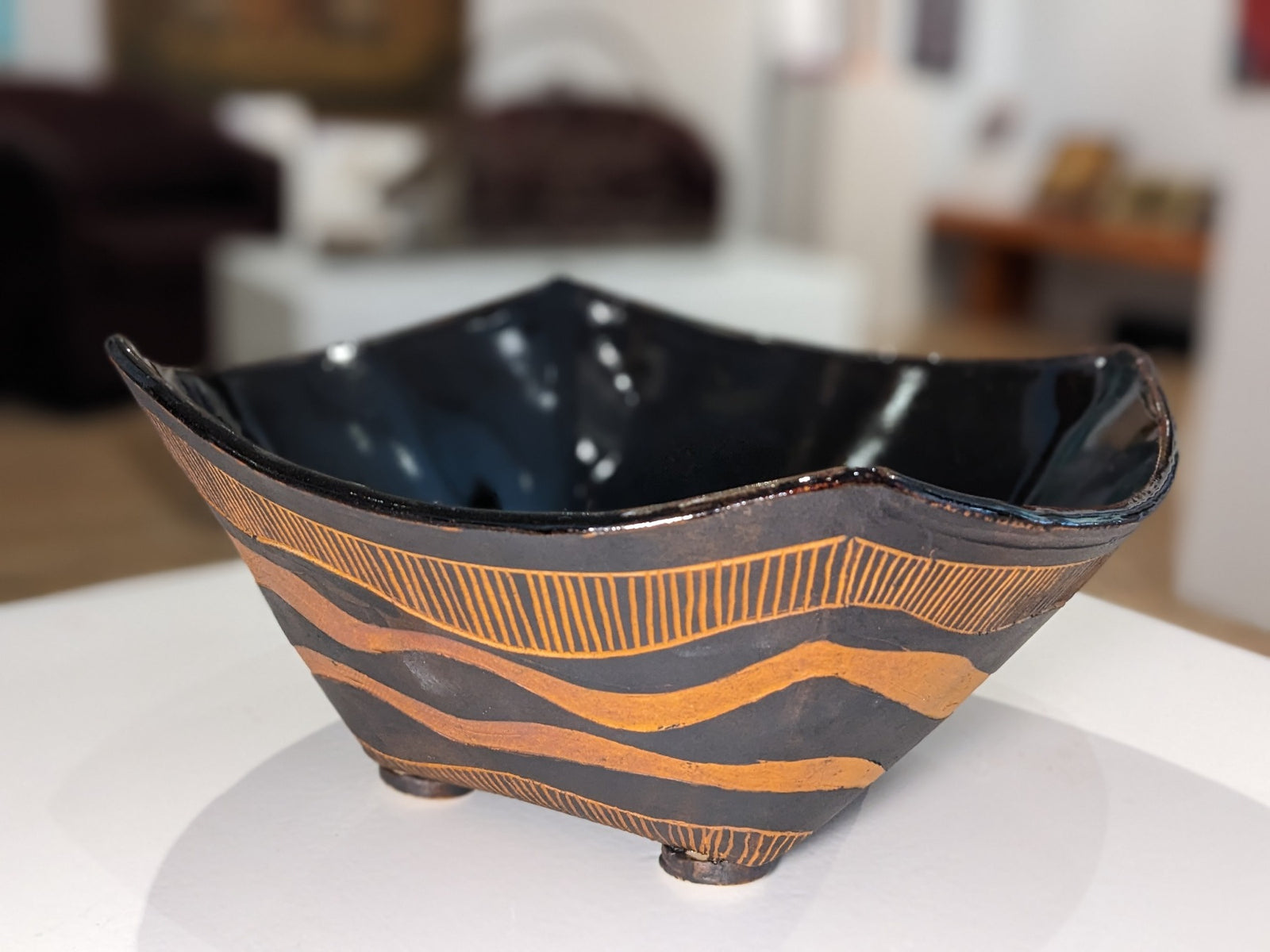 Square Bowl Black + Terracotta