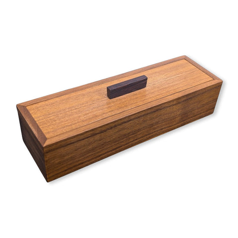 Long Walnut Box with Cocobolo Handle and Sliding Lid