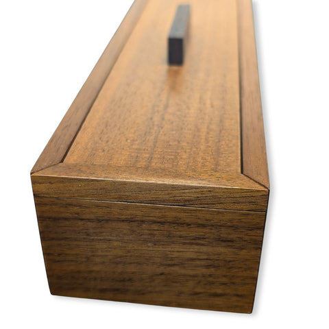 Long Walnut Box with Cocobolo Handle and Sliding Lid