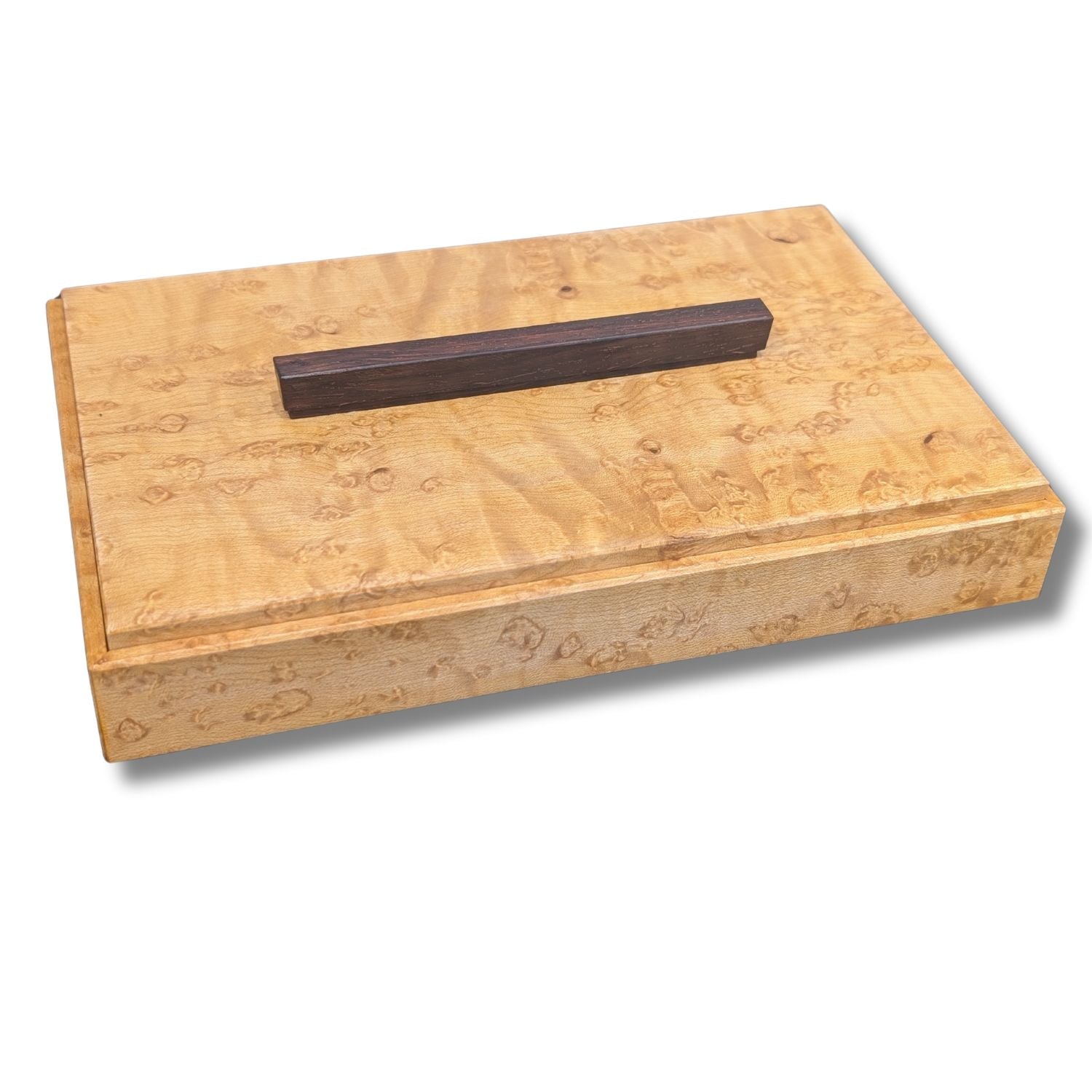 Birds Eye Maple Box, Cocobolo Handle with Japanese Paper