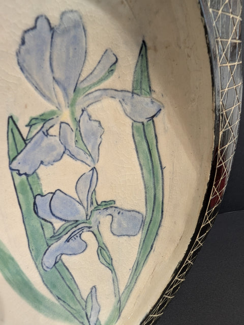 Hand Painted Iris Flower Vase
