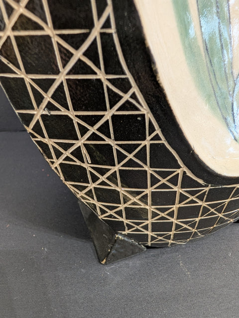 Hand Painted Iris Flower Vase