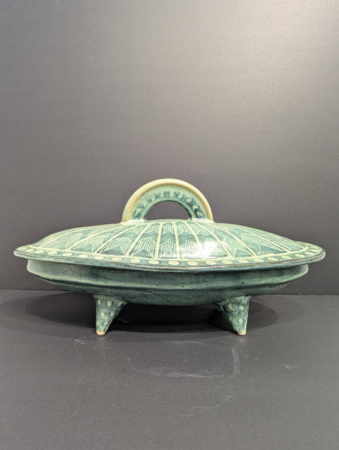 Green Casserole Dish with Lid