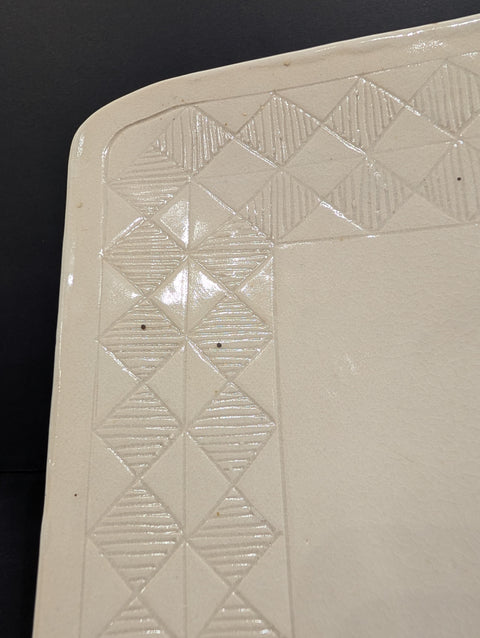 White Hand Built Platter