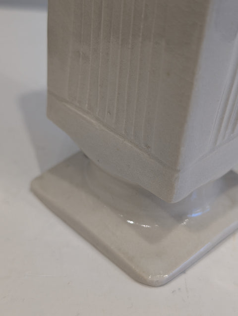 White Vase on Pedestal
