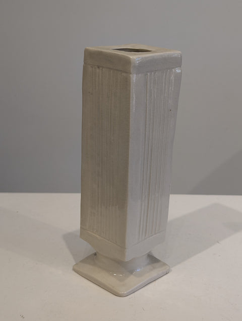 White Vase on Pedestal