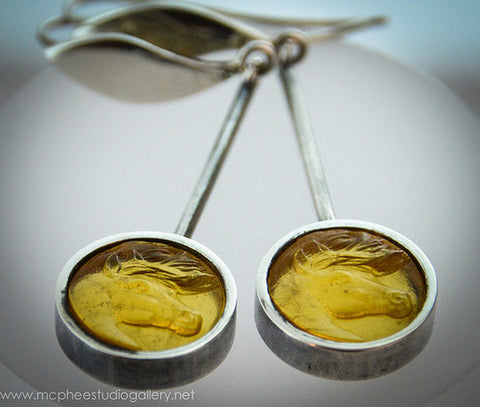Horse Citrine Earrings