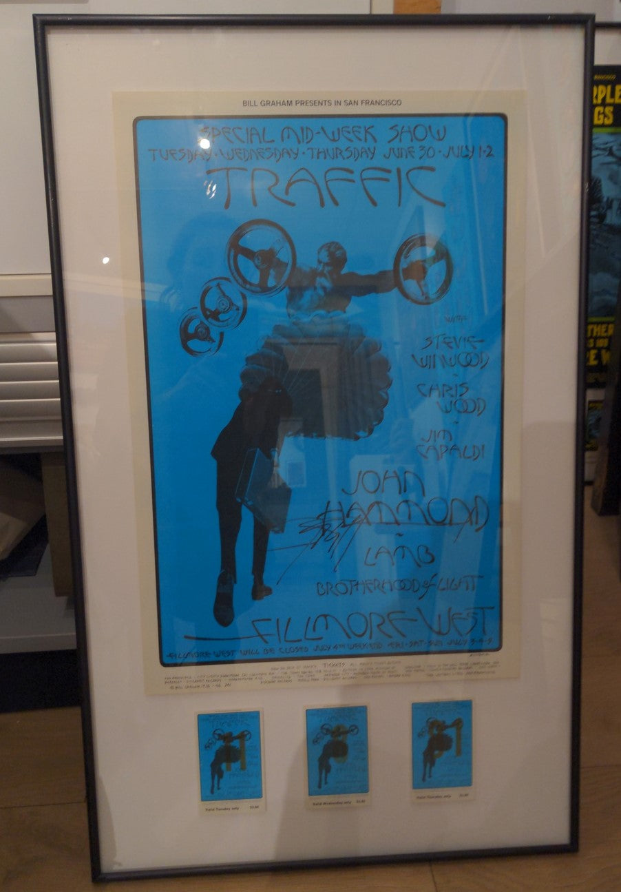 TRAFFIC BG 241 FILLMORE concert poster 1970 Signed by JOHN HAMMOND